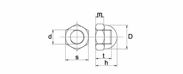 Pièces agricoles - Fasteners - Ecrou hexagonal borgne M14 zingué