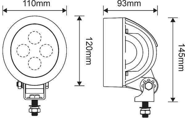 Pièces agricoles - Eclairage - Lampe de travail à LED 40 W 4500 lm - faisceau large