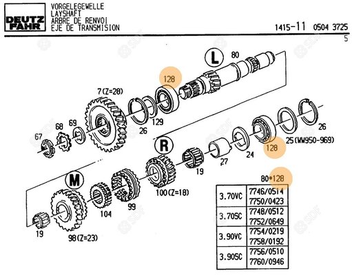Pièces agricoles - Roulements - ROULEMENT Deutz-Fahr origine