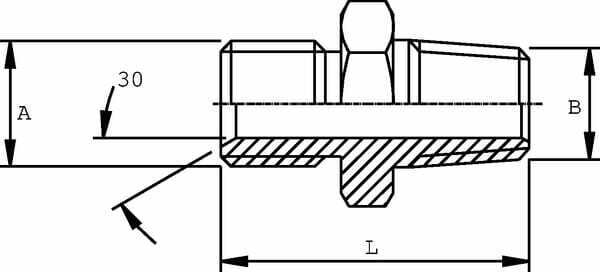 Pièces agricoles - Hydraulique - Adaptateur droit male BSP/NPT 3/8 - 1/2