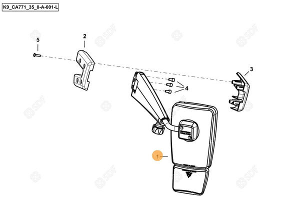 Pièces agricoles - Cabine et structure - LH MANUAL POOR MIRROR