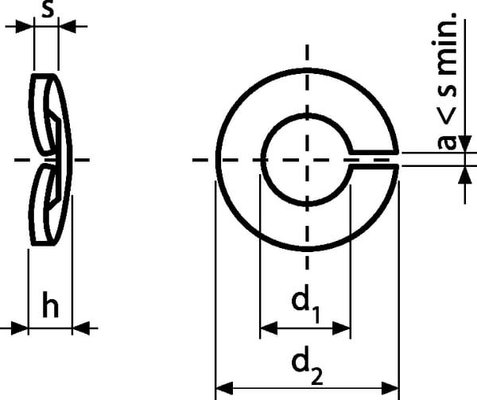 Pièces agricoles - Fasteners - Rondelle élastique M5x9.2x1mm, Acier zingué DIN 128a Kramp