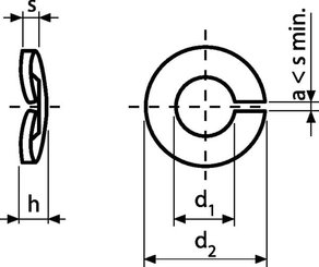 Pièces agricoles - Fasteners - Rondelle élastique M5x9.2x1mm, Acier zingué DIN 128a Kramp