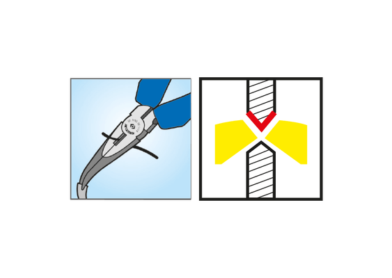 Outils - Outils divers - Pince-becs demi-ronds coudés 200mm