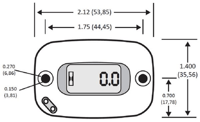 Pièces agricoles - Moteurs pièce adaptable - Compteur de vibrations, avec filtre de transport, affiche les heures complètes