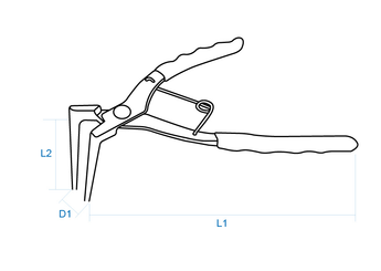 Outils - Outils divers - Pince à circlips intérieurs coudée à 90° 175mm pointes longues