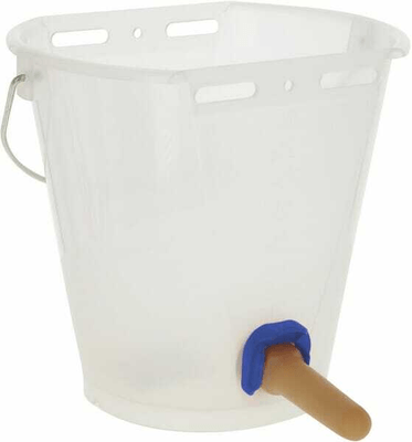 Pièces agricoles - Cloture,Jardin & Sylviculture - Seau d'alimentation blanc transparent avec FixClip 8L