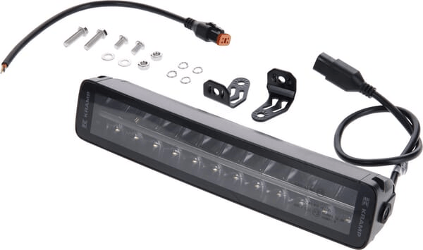 Pièces agricoles - Eclairage - Barre lumineuse de travail LED, 120W, 10080lm, rectangulaire, 12/24V, blanc/orange, 358,4x70x78,6mm prise Deutsch, Combo, courb