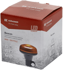 Pièces agricoles - Eclairage - Gyrophare LED, profil bas, 15W, 12-24V, ambre, pôle din, Ø 86mm x97mm