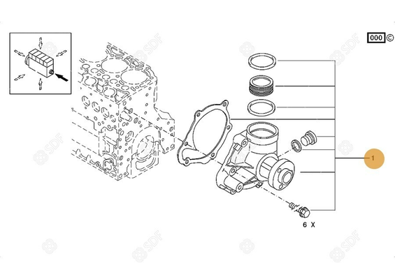 Pièces agricoles - Pieces moteur - POMPE A EAU