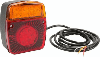 Pièces agricoles - Eclairage - Feu arrière multifonction LED carré, 12-24V, 121x101x56mm, Kramp