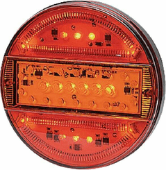 Pièces agricoles - Eclairage - Feu arrière multifonction LED, rond, 12-24V, Ø 140mm, Kramp