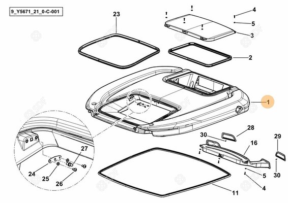Pièces agricoles - Cabine et structure - TOIT
