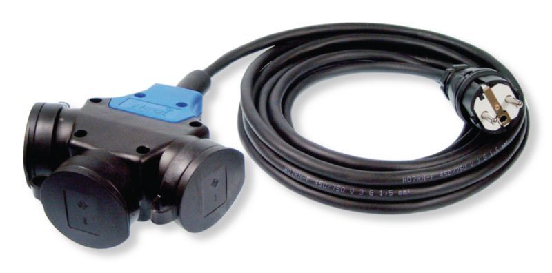 Outils - Outils divers - Rallonge de câble 25 m avec bloc 3 prises (par 1)