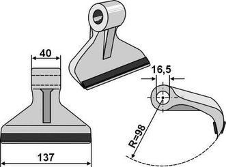 Pièces agricoles - Aménagements paysagers - Hammer flail light PTA coated, suitable for Berti