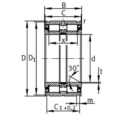 Pièces agricoles - Roulements - Roulement à rouleaux cylindriques 80x125x60mm INA/FAG