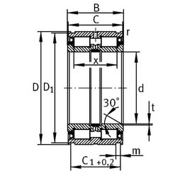 Pièces agricoles - Roulements - Roulement à rouleaux cylindriques 80x125x60mm INA/FAG