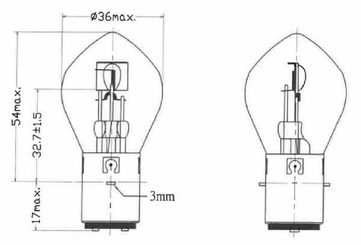 Pièces agricoles - Eclairage - Ampoule 24 V 45/40 W BA20d