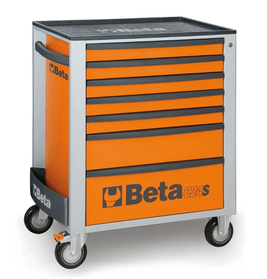 Pièces Quad & Motos - Outillage - Servante mobile d'atelier à sept tiroirs BETA orange