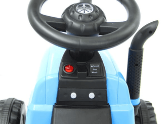 Loisirs - Jouets - Tracteur à enfourcher New Holland avec remorque bleu 6V