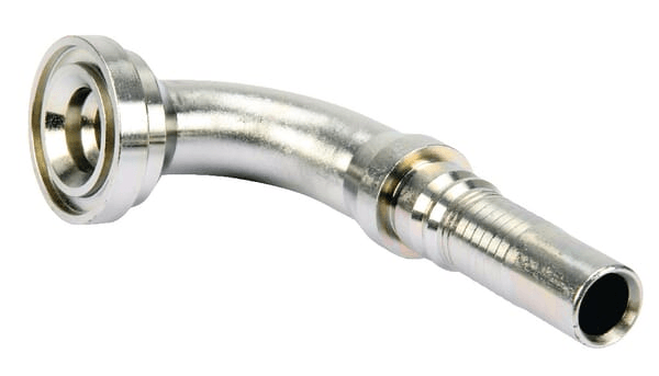 Pièces agricoles - Hydraulique - Raccord à sertir 4SH-DN50 avec flasque ø71,4 mm 90°