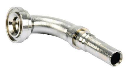 Pièces agricoles - Hydraulique - Raccord à sertir 4SH-DN50 avec flasque ø71,4 mm 90°