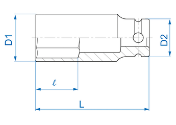 Outils - Outils divers - Douille longue choc 1/2" 19MM