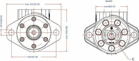 Pièces agricoles - Hydraulique - Moteur Orbit , Cardan Ø25,WDH