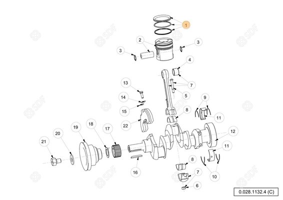 Pièces agricoles - Pieces moteur - jeu de segments Deutz-Fahr origine
