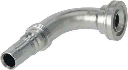 Pièces agricoles - Hydraulique - Raccord à sertir 4SH-DN20 avec flasque ø41,3 mm 90°