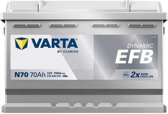 Pièces agricoles - Eclairage - Battery 12V 70Ah 760A N70 VARTA Dynamic EFB