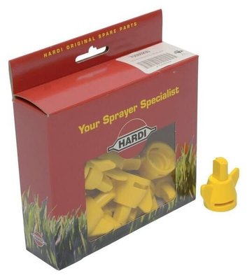 Pièces agricoles - Machines - Jeu de buses d'engrais 5 trous 02 jaune Syntal, 12 piècesHardi