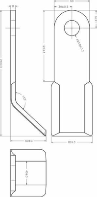 Pièces agricoles - Aménagements paysagers - Fléau 60x8x210, D25, AD/Desvo