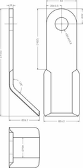 Pièces agricoles - Aménagements paysagers - Fléau 60x8x210, D25, AD/Desvo