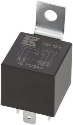 Pièces agricoles - Eclairage - Mini relais 12V, double contact à fermeture, 2x20A, avec support