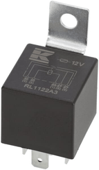 Pièces agricoles - Eclairage - Mini relais 12V, double contact à fermeture, 2x20A, avec support