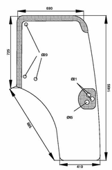 Pièces agricoles - Tracteur pièce adaptable - Vitre de porte