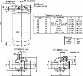 Pièces agricoles - Hydraulique - Tête de filtre MPS050/070-R-G1(3/4" BSP)