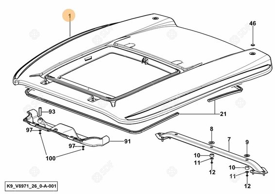 Pièces agricoles - Cabine et structure - TOIT