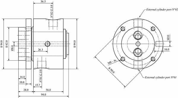 Pièces agricoles - Hydraulique - Acc. rot. 045/02 2x3/8"