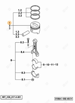 Pièces agricoles - Pieces moteur - PISTON COMPLET