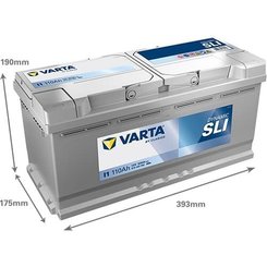 Pièces agricoles - Eclairage - Battery 12V 110Ah 920A I1 VARTA Dynamic SLI