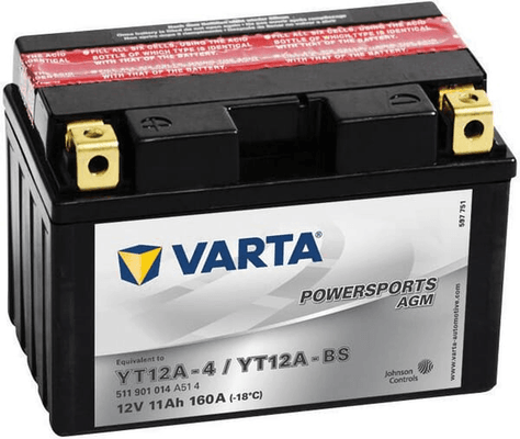 Pièces agricoles - Eclairage - Batterie 12V 11Ah 160A AGM Sports motorisés VARTA