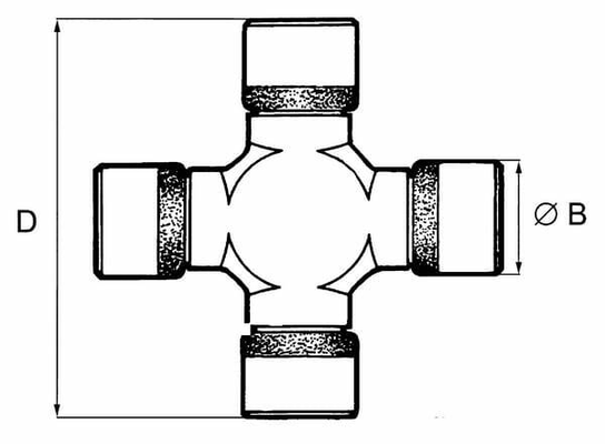 Pièces agricoles - Tracteur pièce adaptable - Croisillon Ø 49,2x140,0 mm, série LW1