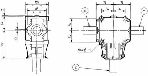 Pièces agricoles - Transmission - Boîtier T-281A 2,91:1