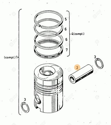 Pièces agricoles - Pieces moteur - axe de piston Deutz-Fahr origine