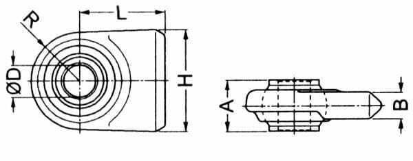 Pièces agricoles - Tracteur pièce adaptable - Rotule queue plate Ø22mm