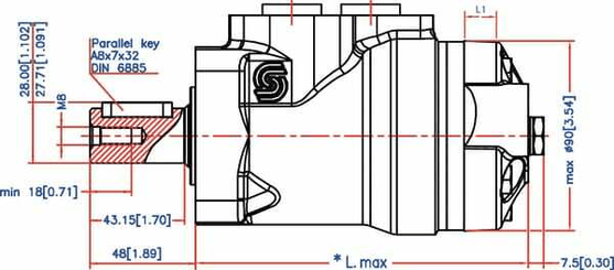 Pièces agricoles - Hydraulique - Moteur Orbit , Cardan Ø25,4-L,