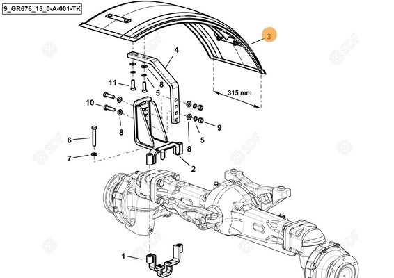 Pièces agricoles - Cabine et structure - 4WD FENDER