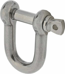 Pièces agricoles - Fasteners - Manille en D 6 mm inox A4